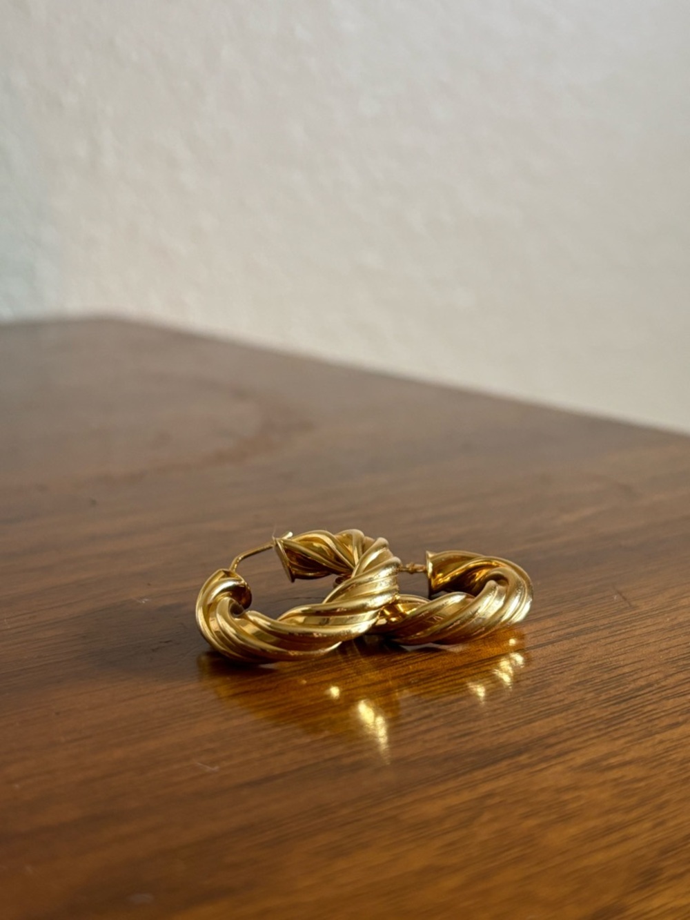 Milor italy bronze hoop earrings twisted gold hoops gift for her